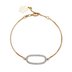 Eleganta rokassprādze фк 18k zelta pārklājumu un cirkoniem- 19-21 cm